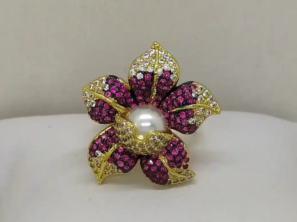 ANILLO FLOR CON MICROCIRCONES