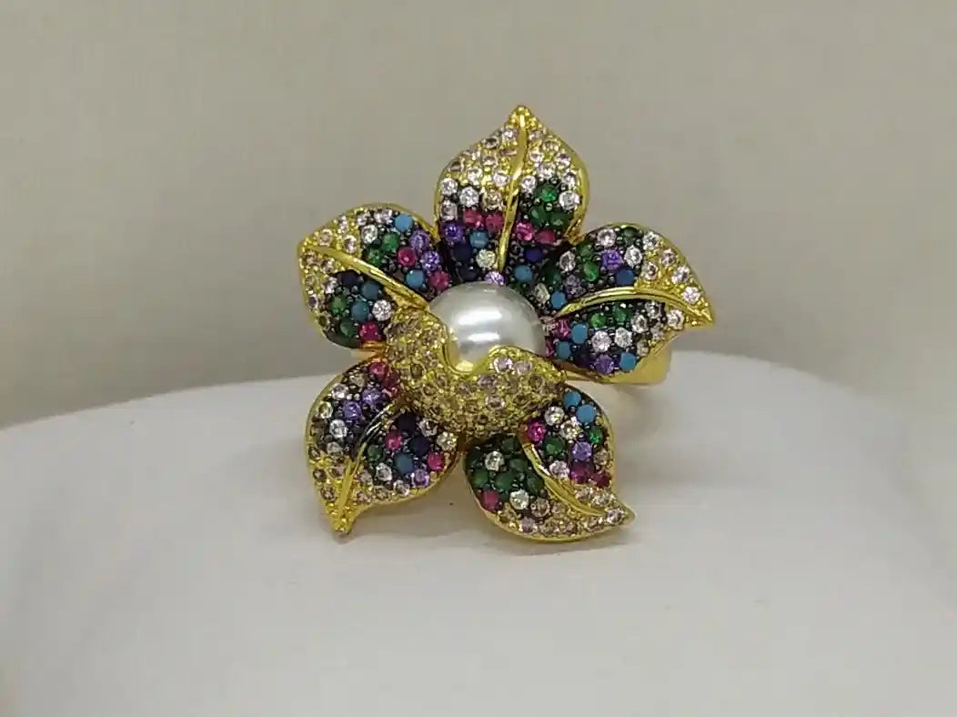 ANILLO FLOR CON MICROCIRCONES
