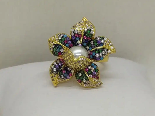 ANILLO FLOR CON MICROCIRCONES