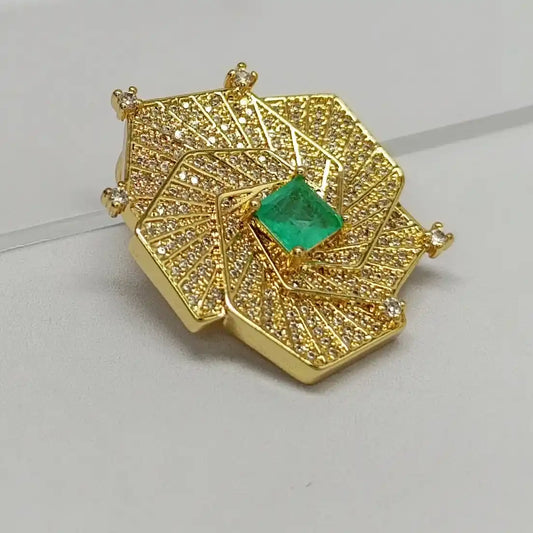 DIJE MEDALLA ESMERALDA DE LABORATORIO