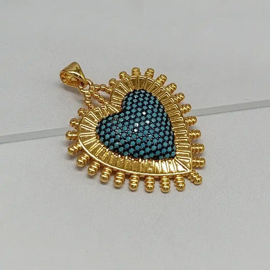 DIJE CORAZÓN AZUL Y NEGRO