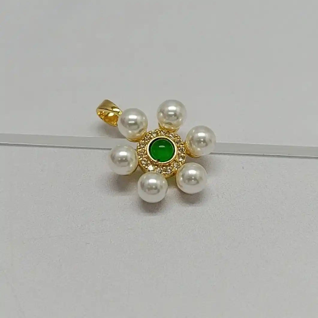 DIJE FLOR CON PERLAS