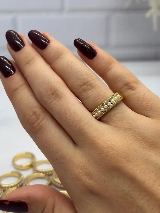 ANILLO CON PERLA Y MICROCIRCONES